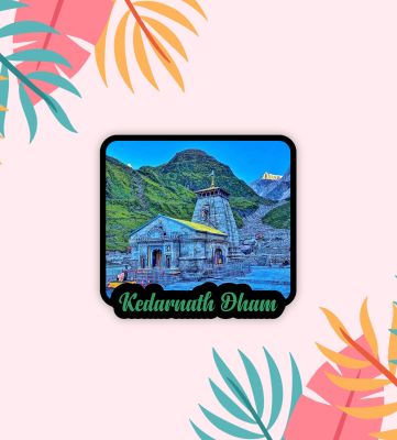 Kedarnath Temple Fridge Magnet  Gift for Travel Lover  Indian Souvenir Fridge Magnet  Home Office & Temple Decoration Stikcer  Religious Gift (Kedarnath Dham)